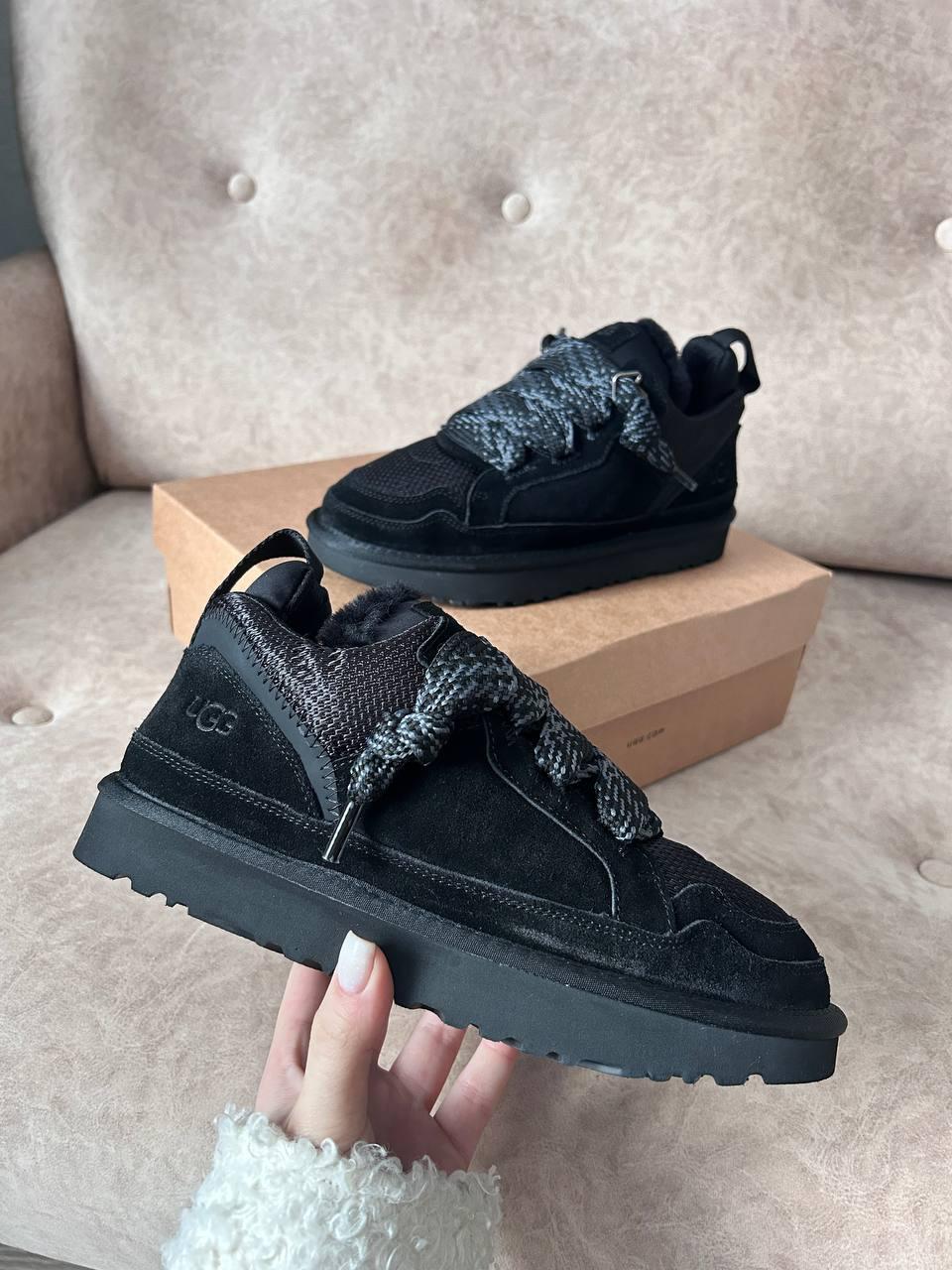 Зимові Жіночі Кросівки UGG Lowmel Black / УГГ Лоумел Чорні