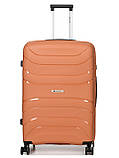 Валіза велика L поліпропілен оранж 74х49х29см/95л/3.9кг/Worldline 288, фото 3