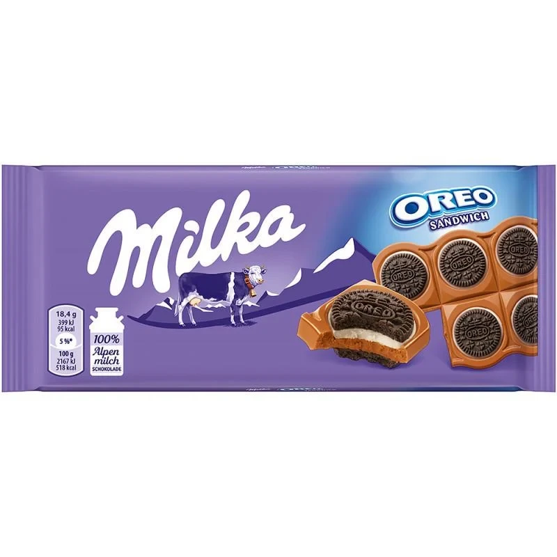 Шоколад молочний із печивом Горіо Milka Sandwich OREO, 92 г