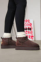 Зимові Жіночі Черевики UGG Classic Ultra Mini Platform Dark Brown / УГГ Класик Ультра Міні Платформ Коричневі, фото 6