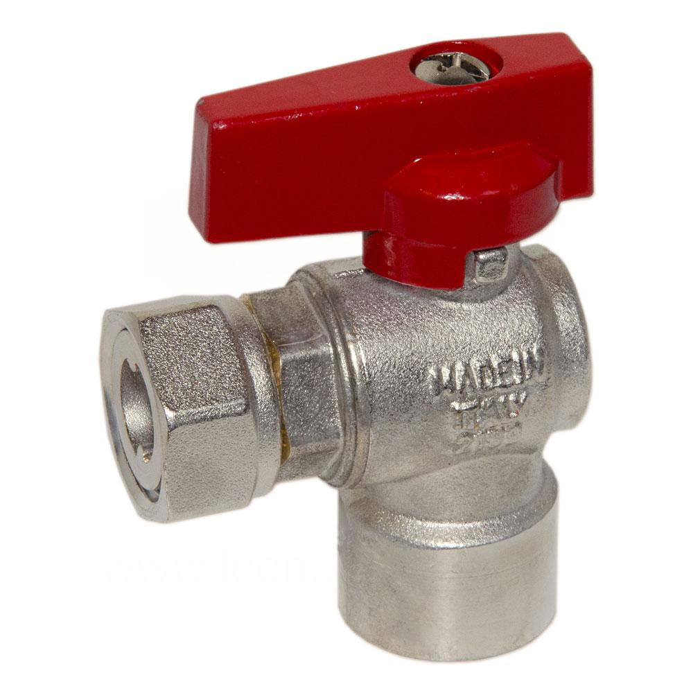 Кран кутовий з накидною гайкою Bianchi DN 1/2"Вx1/2"НГ червона ручка (Італія) 527004040F