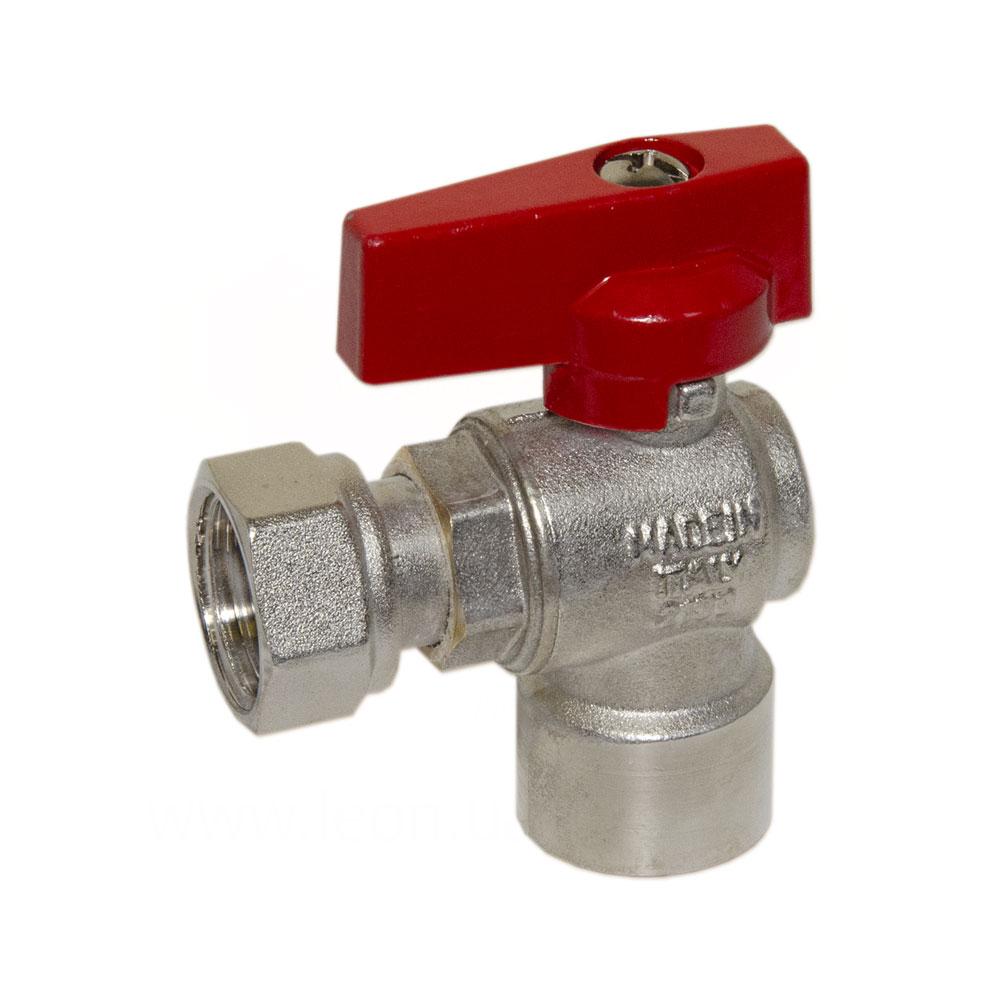 Кран кутовий з накидною гайкою Bianchi DN 3/4"Вx3/4"НГ червона ручка (Італія) 527005050F, фото 1