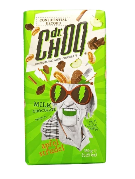 Шоколад бельгійський молочний Dr ChoQ Apfel Straudel 150г