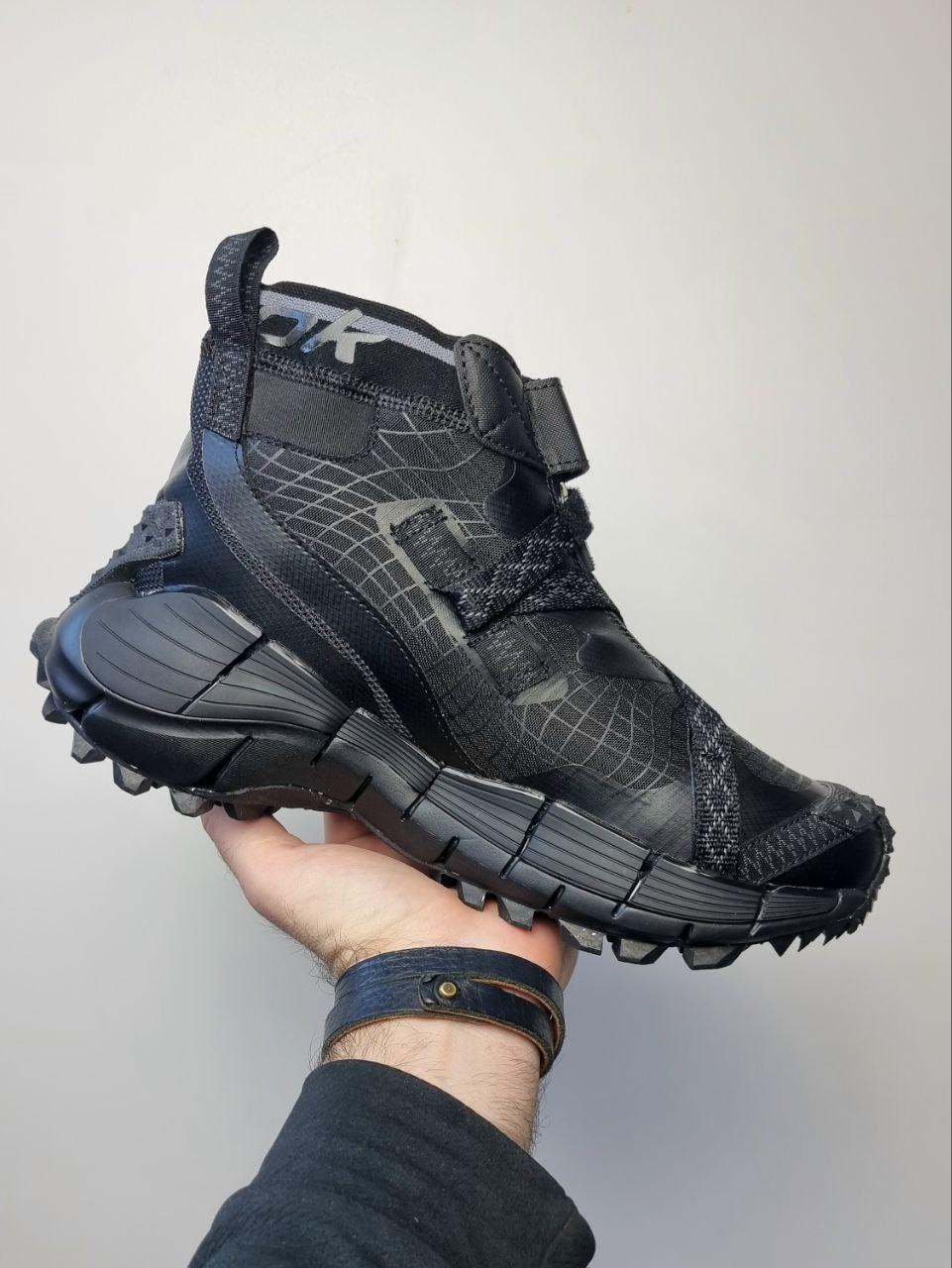 Чоловічі зимові кросівки Reebok Zig Kinetica Edge Gore-Tex (чорні) повсякденні кросівки 01393 Рибок vkross
