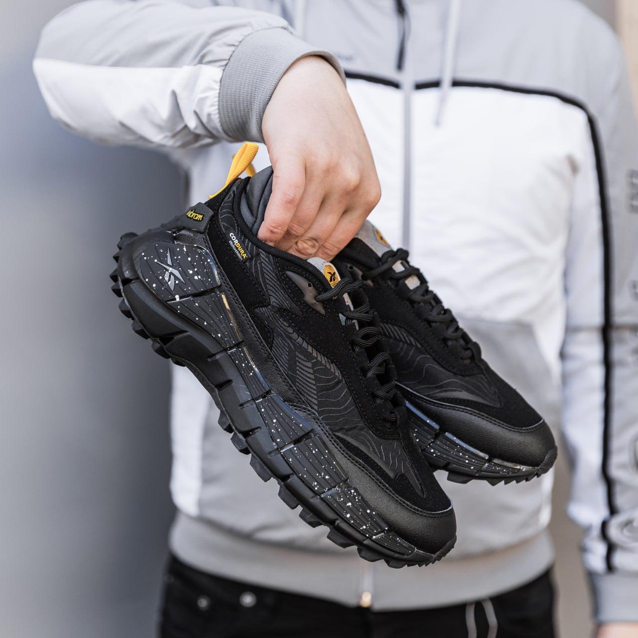 Чоловічі осінні кросівки Reebok Zig Kinetica 2,5 Edge (чорні) повсякденні кросівки 2901 Рибок vkross