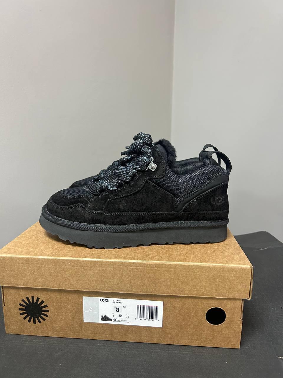 Жіночі зимові кросівки UGG Lowmel Black (чорні) замшеве повсякденне взуття ugg20 Уги vkross