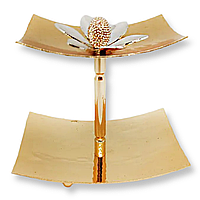 Мінікульниця двоярусна MCA Vizyon з меляра з позолотою й декором квіти 11 см