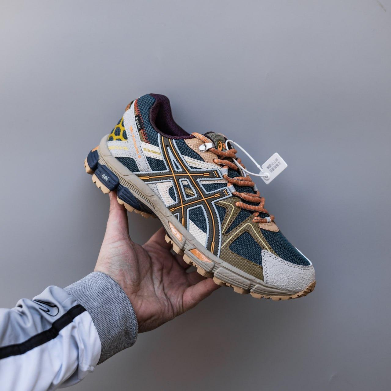 Чоловічі кросівки Asics Ael-Kahana 8 Gore-Tex (сірі із синім) спортивні кросівки 2919 Асикс vkross, фото 1