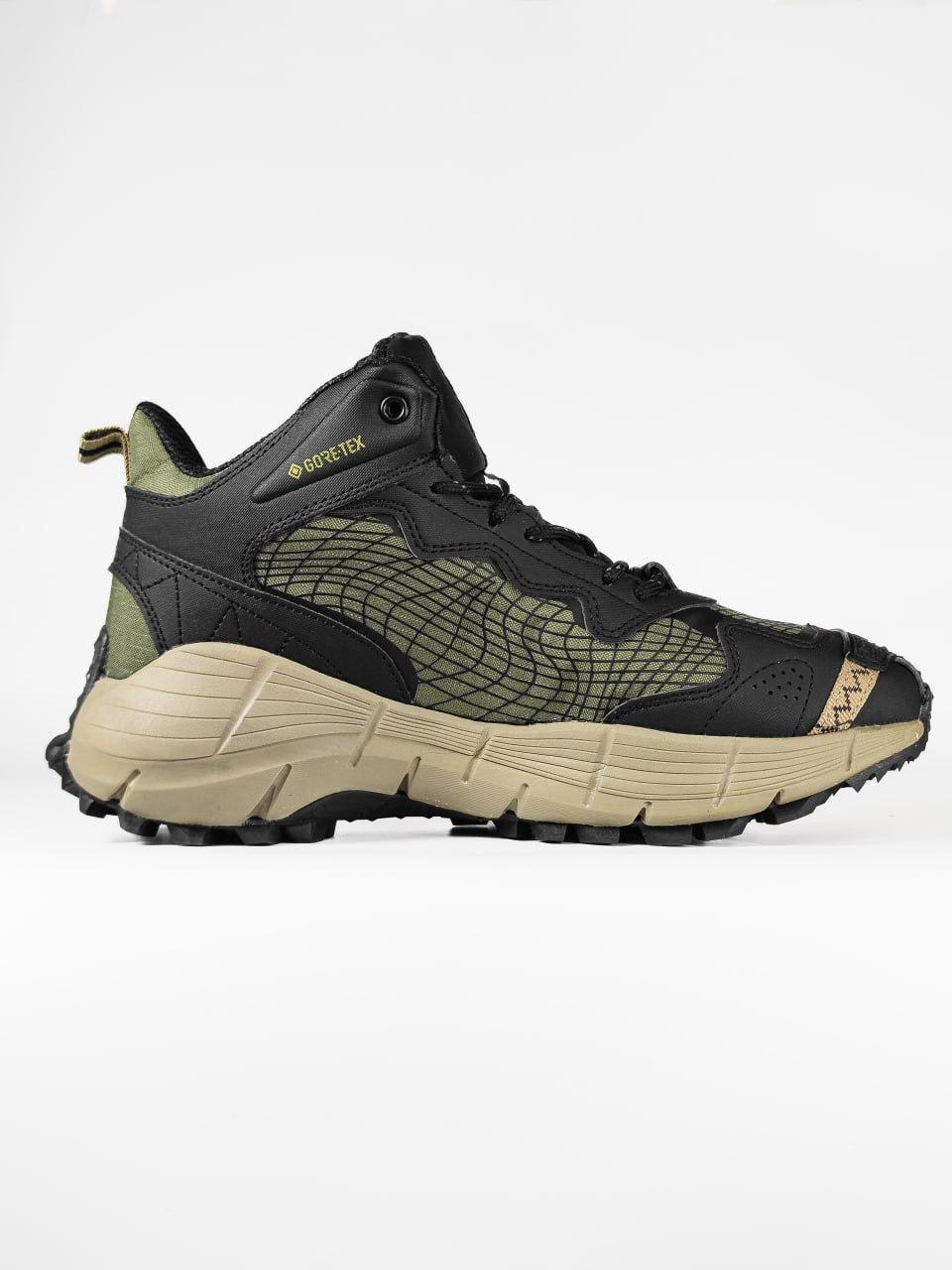 Чоловічі зимові кросівки Reebok Zig Kinetica 2,5 Gore-Tex Fur Haki (хакі) повсякденні кросівки R068 Рибок vkross