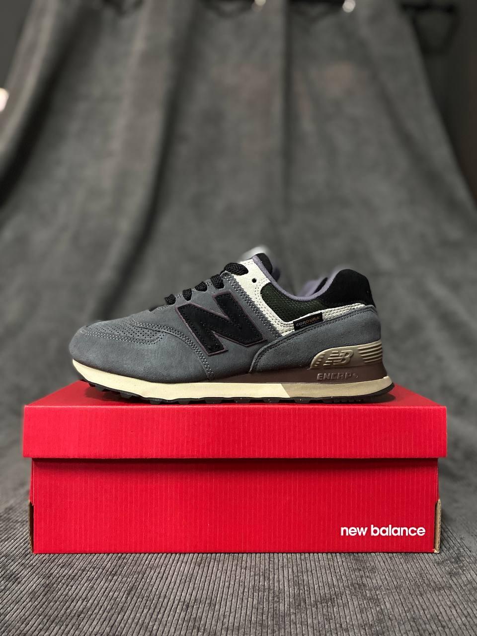 Чоловічі осінні кросівки New Balance 574 Gray Cordura (сірі) повсякденні низькі кроси NB123-N Нью Беленс vkross