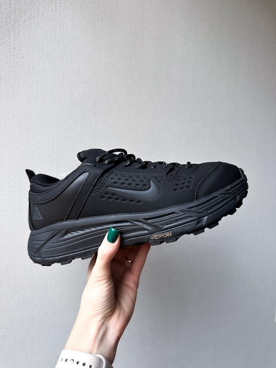 Чоловічі зимові кросівки Nike ACG Running Black Termo (чорні) спортивні низькі кроси NK773-N Найк vkross, фото 1