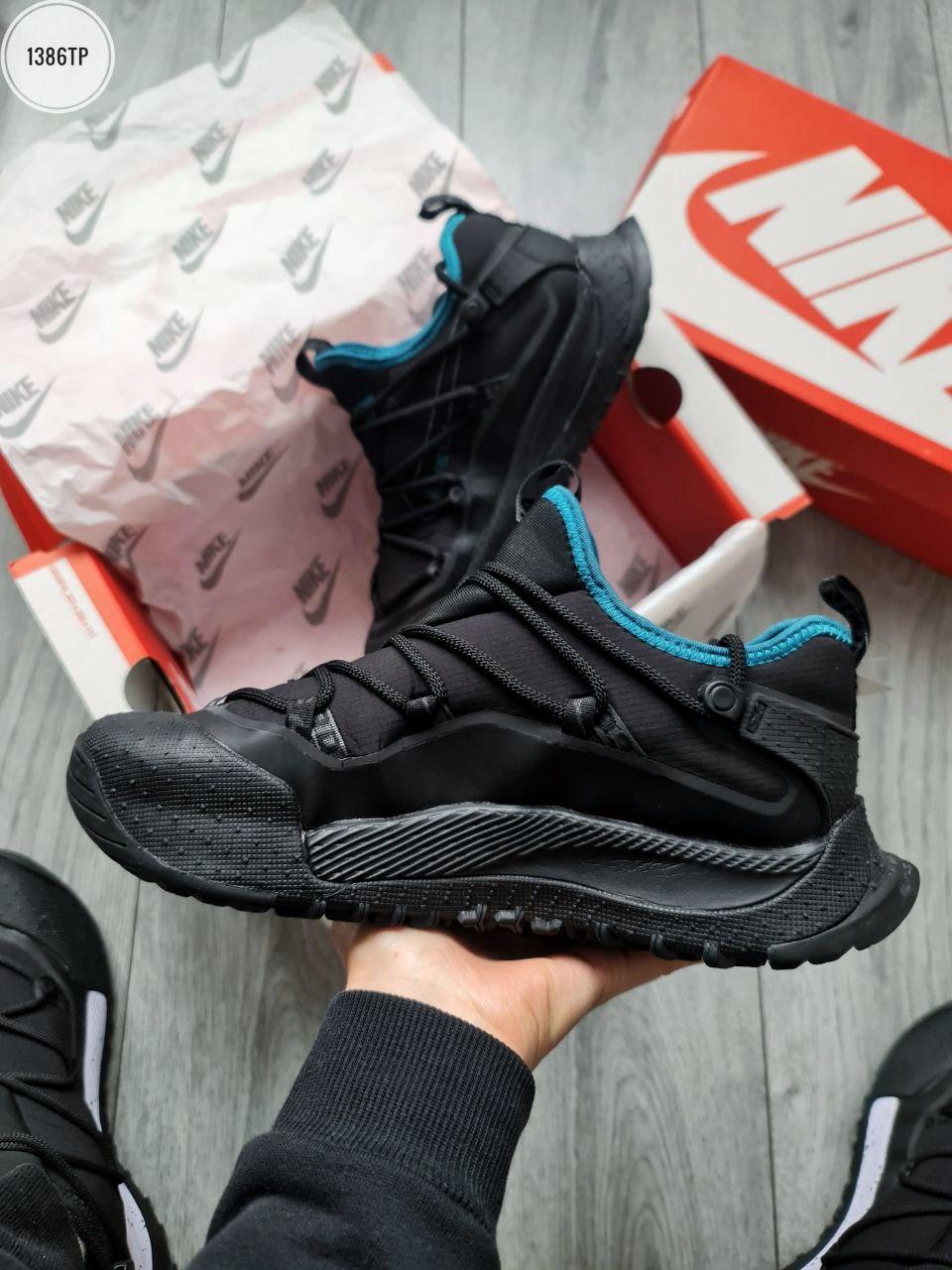 Чоловічі кросівки Nike ACG Air Terra Antarktick GORE-TEX Low Black/Blue (чорно-сині) спортивні 1386TP Найк vkross