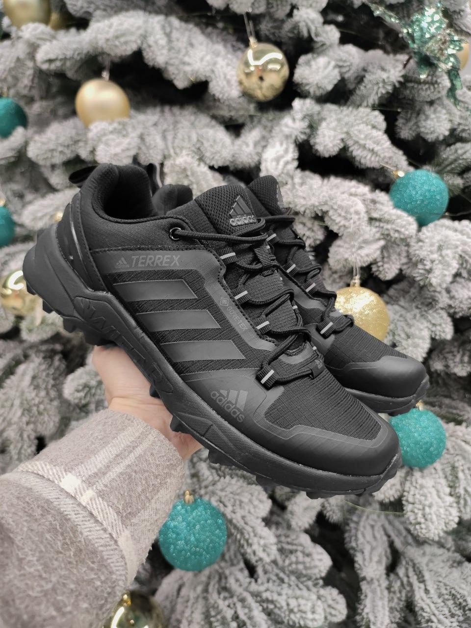Чоловічі зимові кросівки Adidas Terrex G0RE-TEX (чорні) низькі спортивні кросівки AD225-N Адідас vkross, фото 1