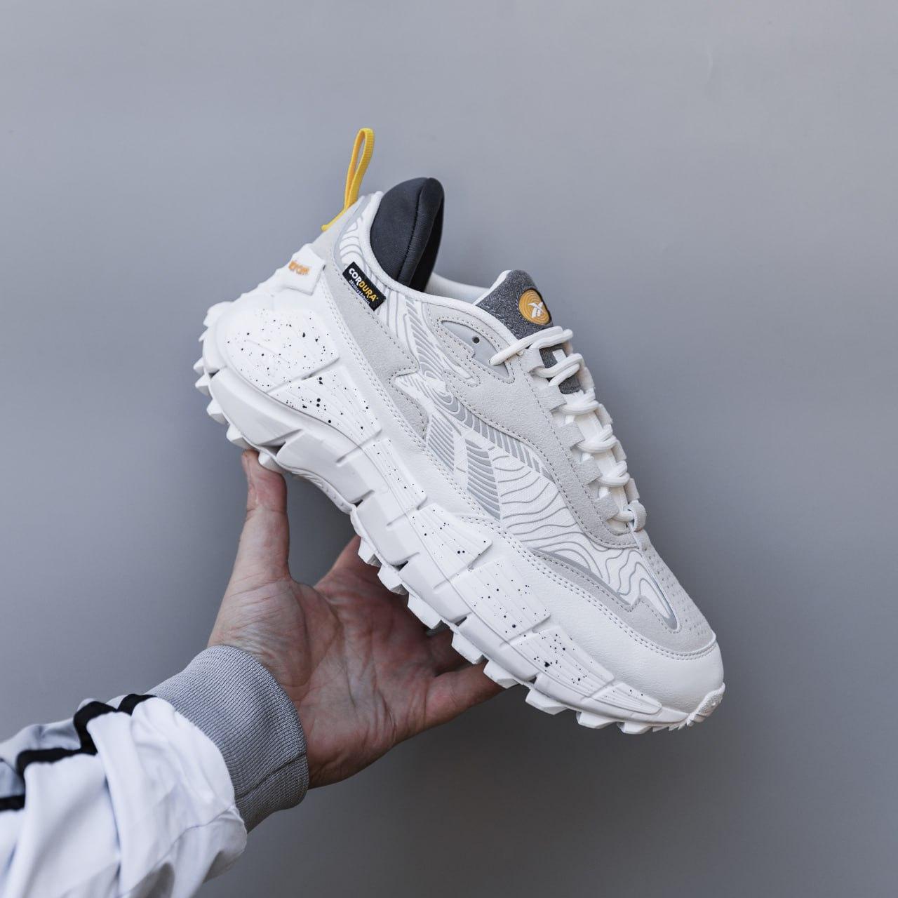 Чоловічі осінні кросівки Reebok Zig Kinetica 2,5 Edge (біло-сірі) повсякденні кросівки 2899 Рибок vkross