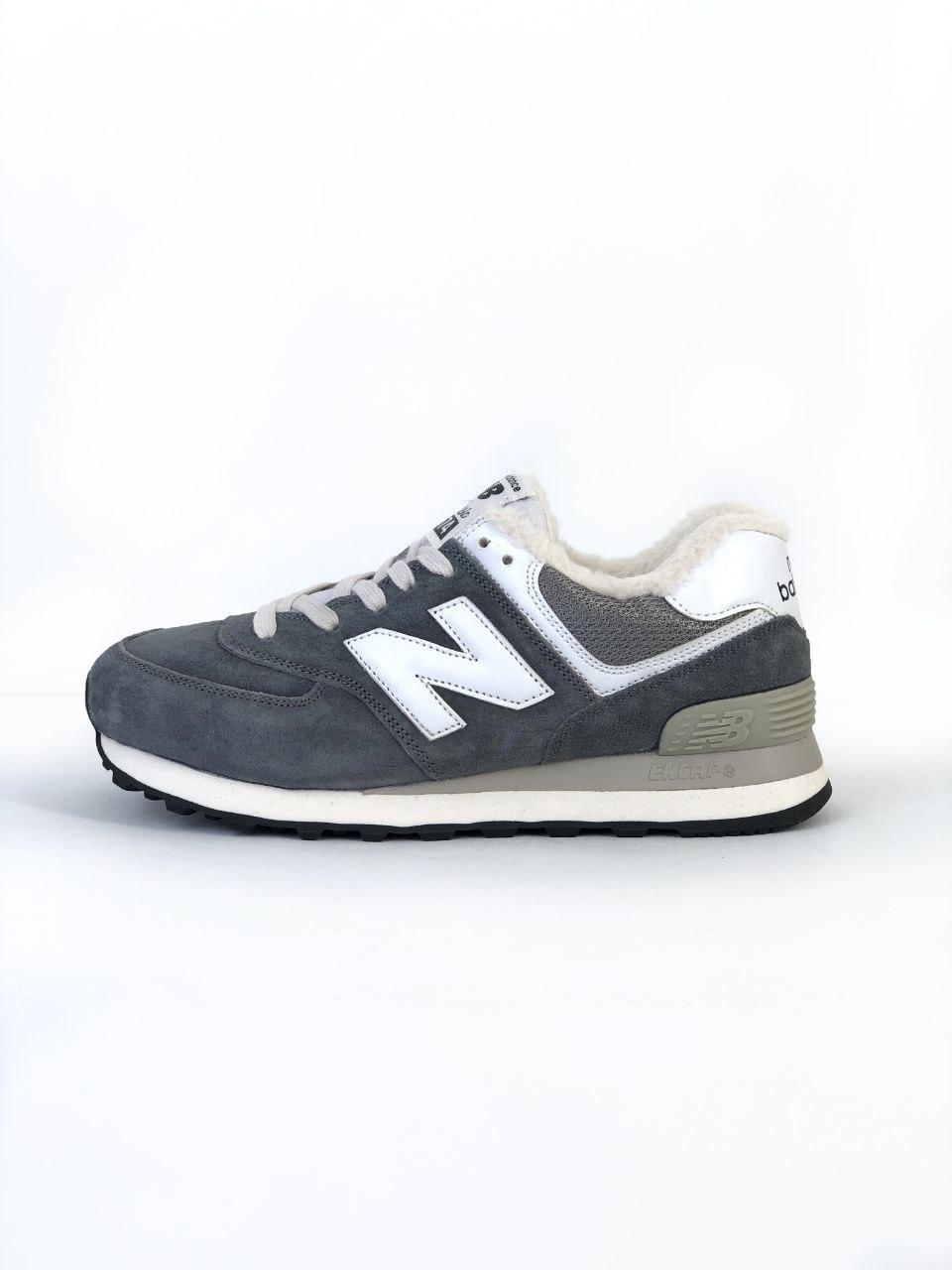 Жіночі зимові кросівки New Balance 574 (темно-сірі) повсякденні низькі кроси 6516 Нью Беленс vkross, фото 1