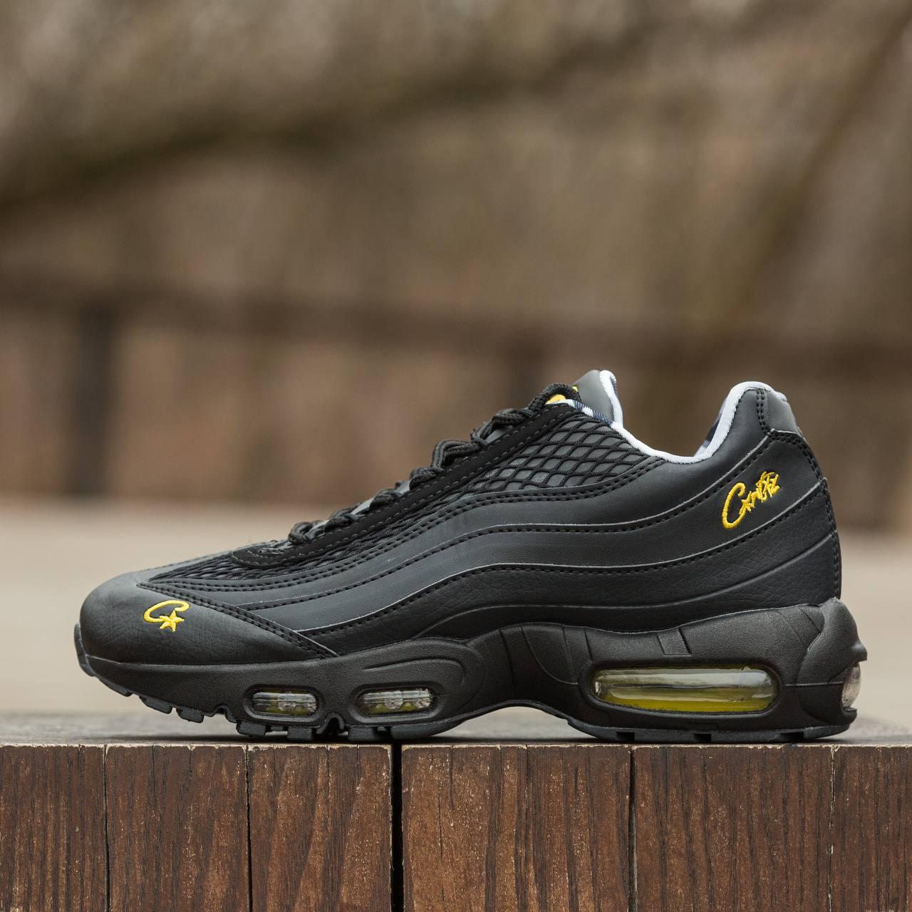 Чоловічі спортивні кросівки Nike Air Max 95 SP Cortiez Black Yellow (чорні з жовтим) стильні 1984 Найк vkross