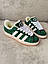 Жіночі зимові кросівки Adidas Campus (зелені з білим) спортивні повсякденні кроси 01210 Адідас vkross, фото 4