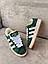 Жіночі зимові кросівки Adidas Campus (зелені з білим) спортивні повсякденні кроси 01210 Адідас vkross, фото 5