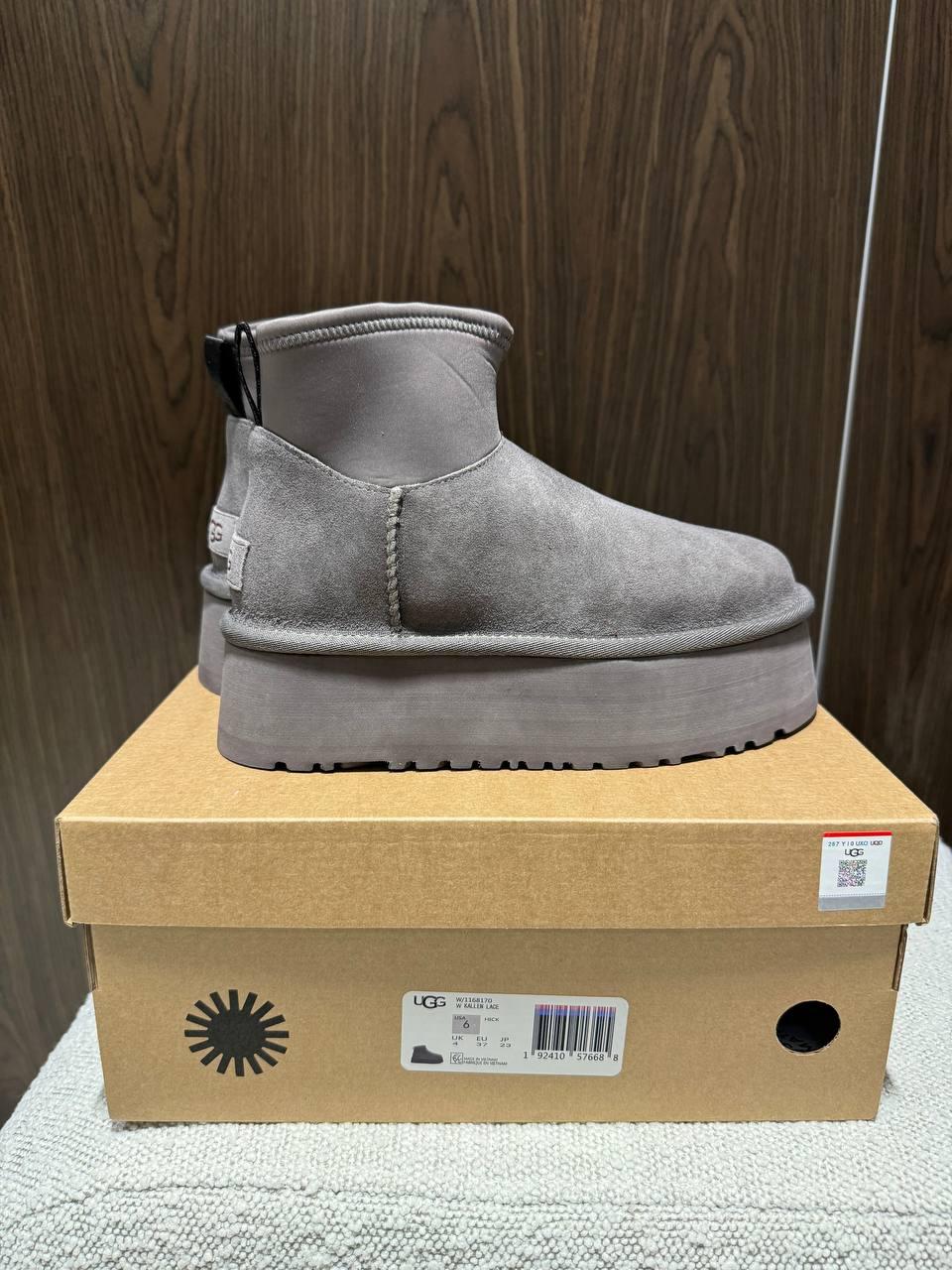Жіночі зимові уги UGG Mini Dippers Grey (сірі) модне повсякденне взуття ugg17 Уги vkross, фото 1
