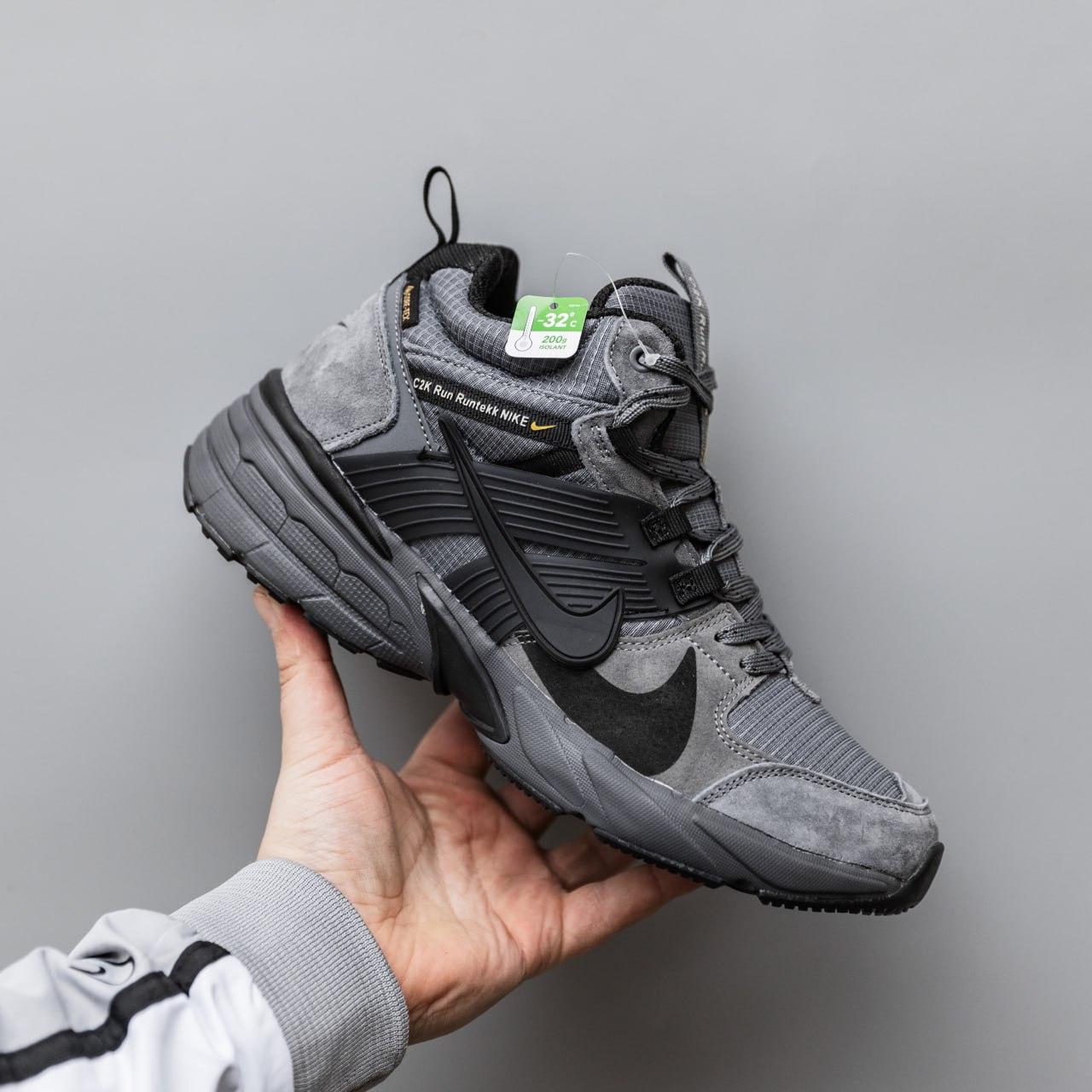 Чоловічі зимові кросівки Nike V2K.3 Runtekk Winter Gore-Tex (сірі) модні спортивні кроси 2926 Найк vkross, фото 1