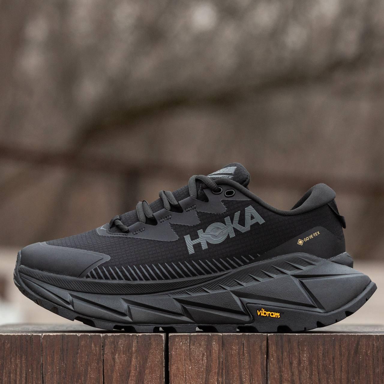 Чоловічі осінні кросівки HOKA Skyline-Float X Gore-Tex Black (чорні) стильні повсякденні кроси 1953 Хока vkross