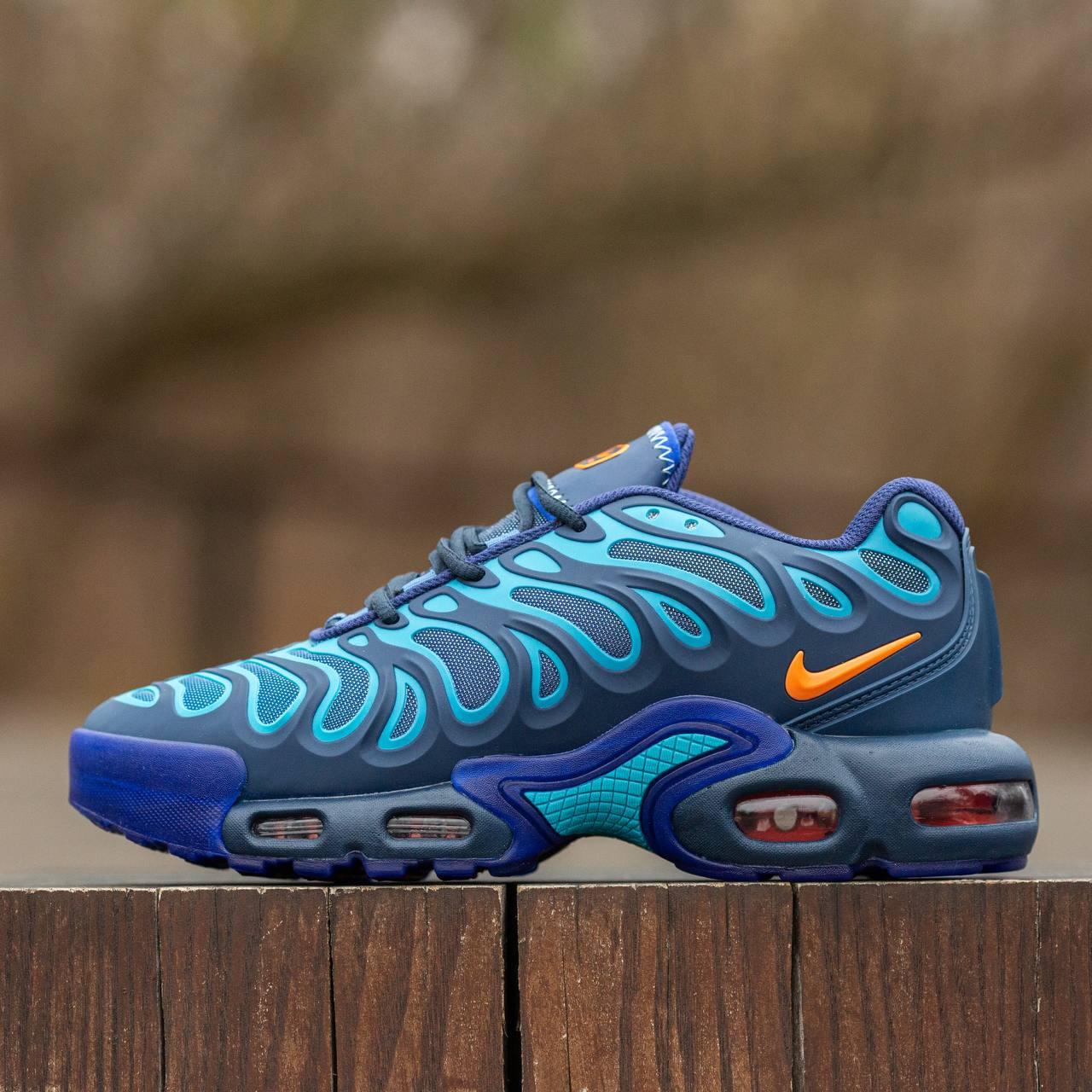 Чоловічі кросівки Nike AIR MAX Tn Plus Drift Midnight Navy Total Orange (сині) спортивні 1922 Найк vkross