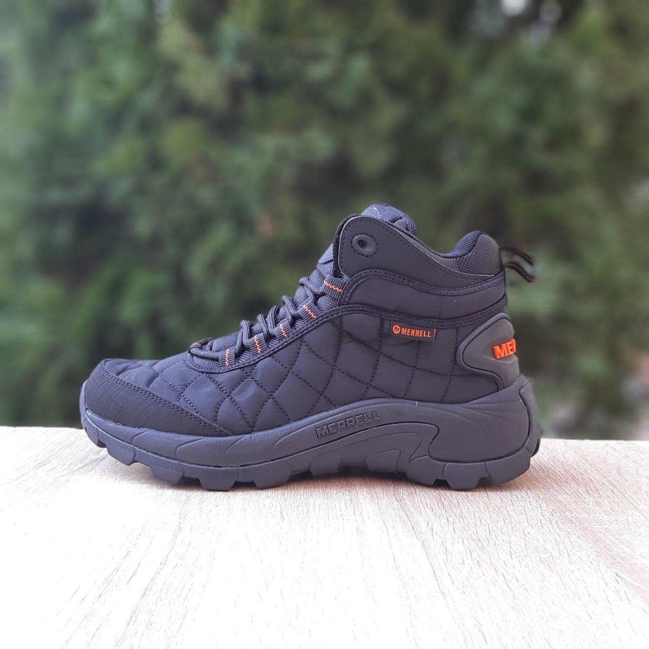 Чоловічі зимові кросівки MERRELL ICE CUP MOC II (чорні з жовтогарячим) спортивні високі кросівки 4271 Мерелл vkross