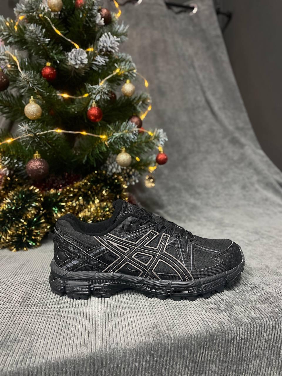 Чоловічі зимові кросівки Asics Gel Kahana 8 termo Black-Gray (чорно-сірі) спортивні кроси AS121-N Асикс vkross