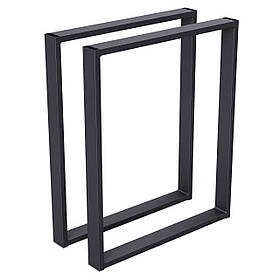 Комплект опор для столу з металу 600×60 мм, H 730 мм 2 шт Чорний