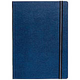 Щоденник датований на 2026 рік гнучкий з резинкою Дакар Преміум Еластик синій для брендування, фото 2