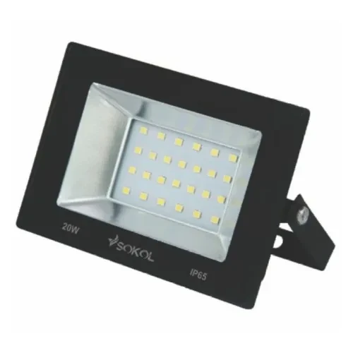 Прожектор LED 20w 220В 1500 lm 6500K IP65 Sokol (алюміній + розжарене скло)
