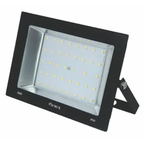 Прожектор LED-SLТ 50w 220В 3500 lm 6500K Sokol (алюміній + гартоване скло)