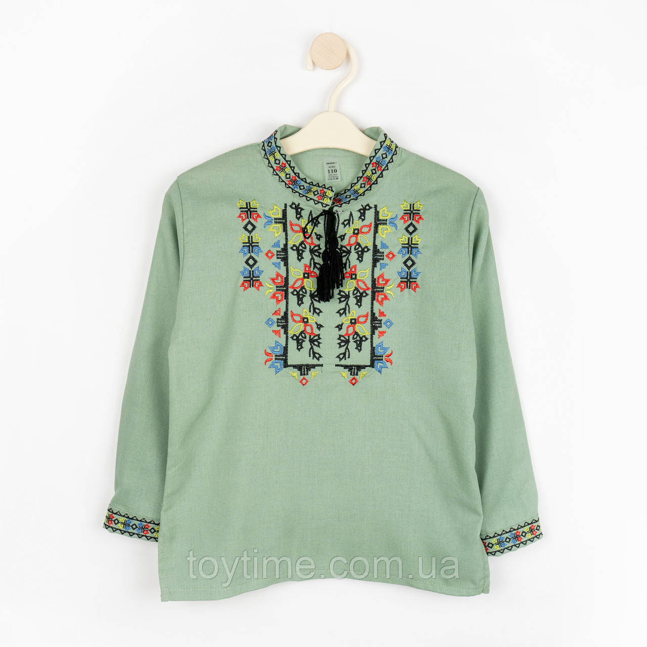Вишиванка для хлопчика з довгим рукавом Квітковий орнамент, фото 1