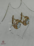 Золоті Сережки зі вставкою цирконій, фото 2