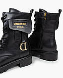 Жіночі зимові черевики Dior Boots Black (з хутром) ALL07187, фото 8