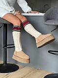 Жіночі зимові черевики Угги UGG Classic Sweater Letter Boot Chestnut (з хутром) 1144045-CHE, фото 6