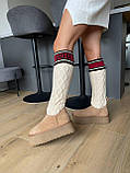 Жіночі зимові черевики Угги UGG Classic Sweater Letter Boot Chestnut (з хутром) 1144045-CHE, фото 9