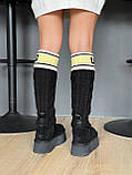 Жіночі зимові черевики Угг UGG Classic Sweater Letter Boot Black (з хутром) 1144045-BLK, фото 5