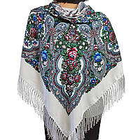 Хустка Народний візерунок (115×115) біла