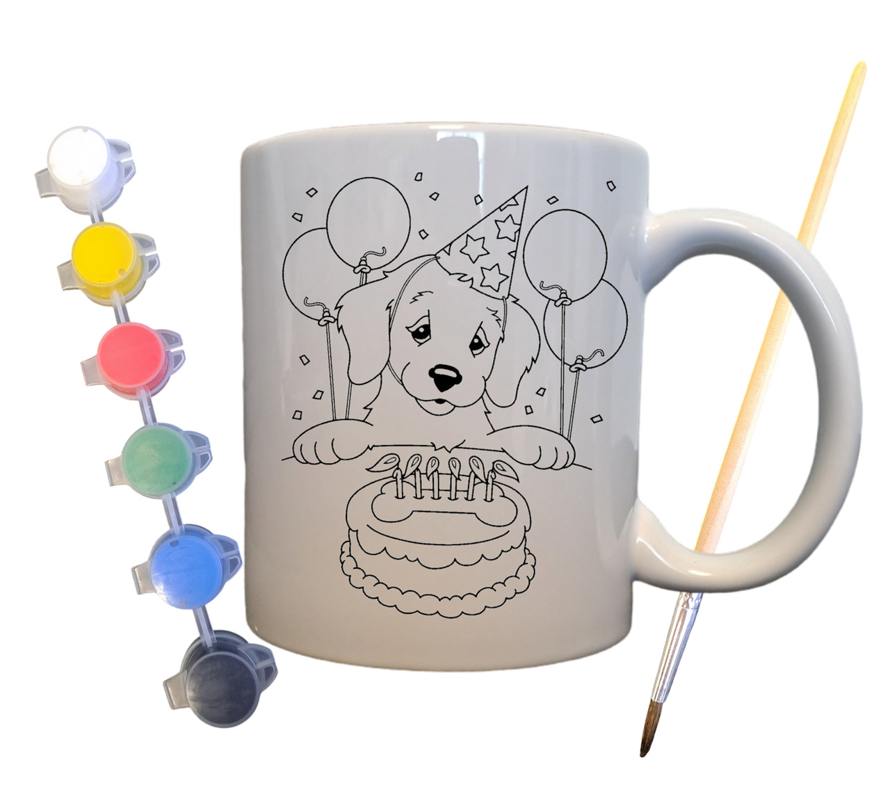 Набір для творчості кружка розмальовка На День народження 330 мл біла (КР0063), фото 1