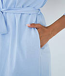 Жіночий халат для вагітних і мам, що годують, з бавовни трикотажний з поясом S Мамин Дім Блакитний, фото 9