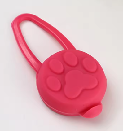 Світлодіодний ліхтарик для собак і кішок, світний кулон рожевий, фото 1