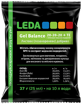 Leda Gel Balance 20-20-20 + ТЕ + 28 Екстракт морських водоростей 37 г (25 мл)