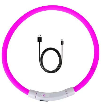 Миготливий світний нашийник розовый, фото 1