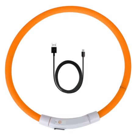 Миготливий світний нашийник оранжевый, фото 1