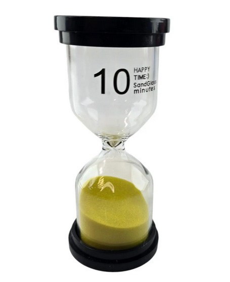 Годинник пісочний на 10 хв жовтий пісок, фото 1