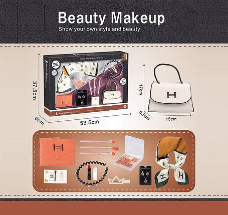 Набір прикрас для дівчинки (шарф, прикраси, обруч для волосся, гаманець, пробник парфумів, сумочка) S 5, фото 2