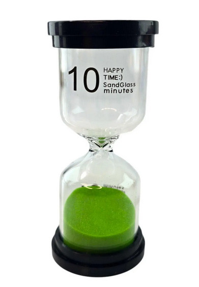 Годинник пісочний на 10 хв зелений пісок, фото 1