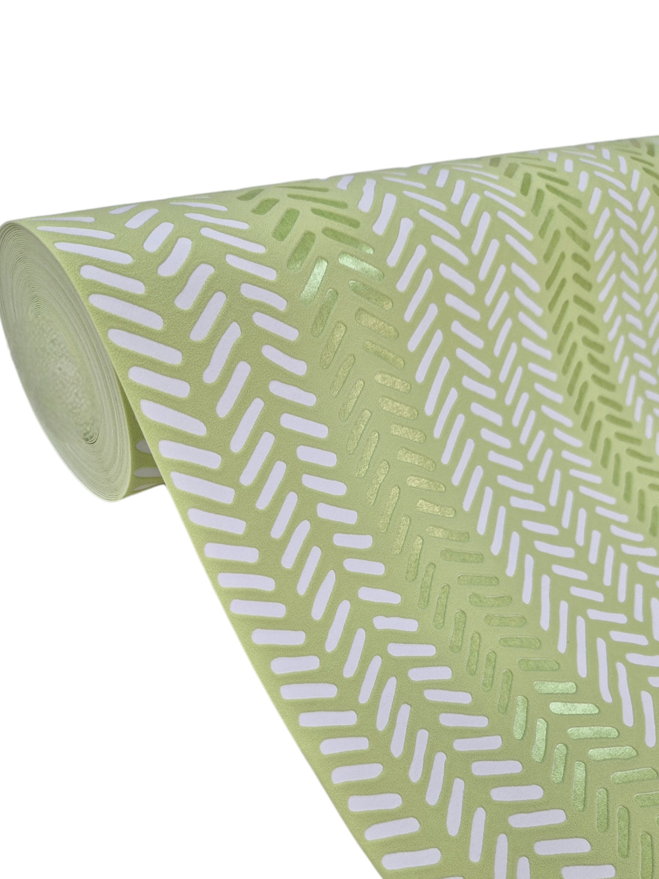 Шпалери вінілові 10.05 × 0.53 м Marburg 57152, салатові з білим для спальні, вітальні, кухні, коридору, ванної кімнати, фото 1
