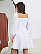 Молодіжне універсальне коктейльне плаття з пишним рукавом, біле, айворі, фото 6